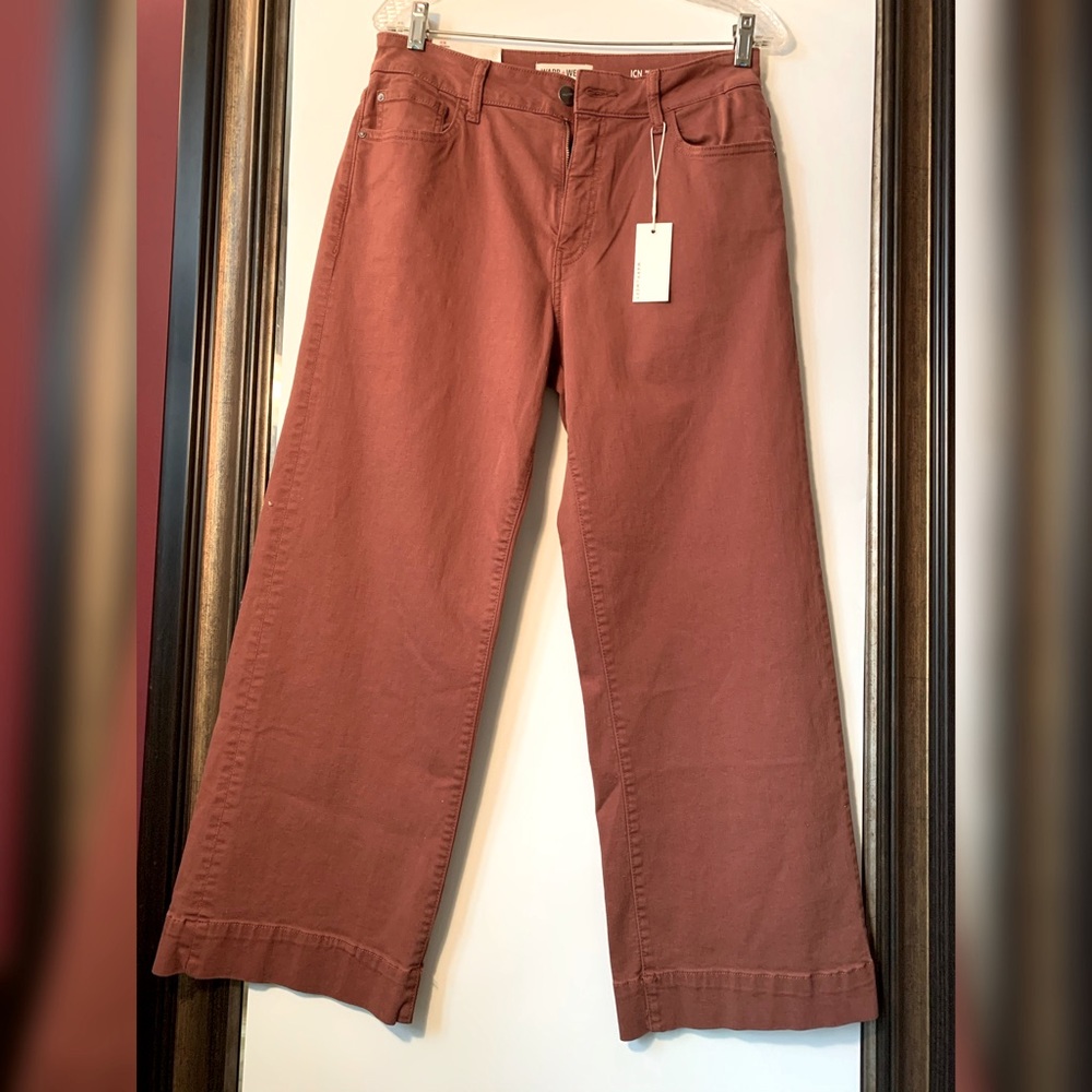 Warp + Weft ICN Crop Wide Leg jeans in rust